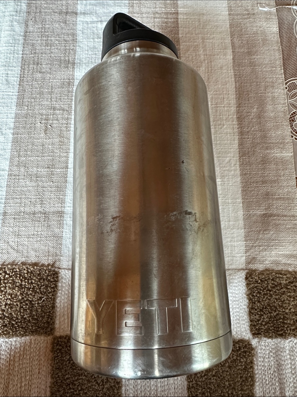 Yeti Stainless Steel Water Bottle with Black Lid